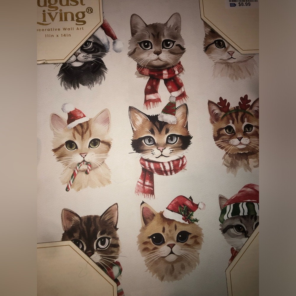 🎄 Holiday Cat Print - canvas